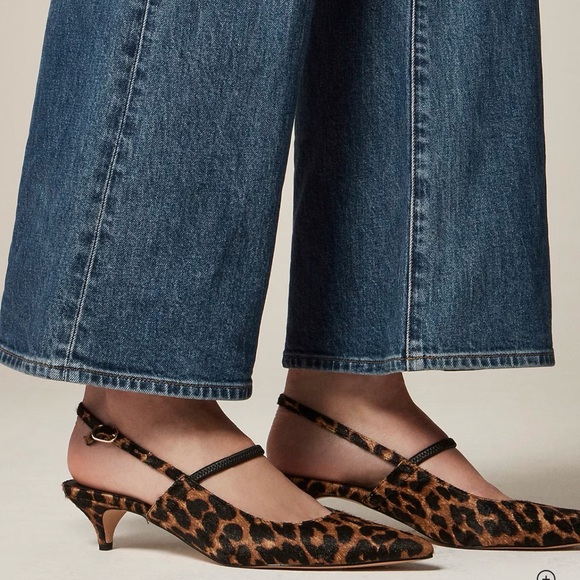 J.Crew Robin slingback Cheetah kitten heels 7.5 Brand New in Box - Picture 10 of 10